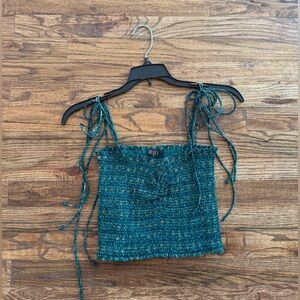 Teal Peacock Pattern Women's Top